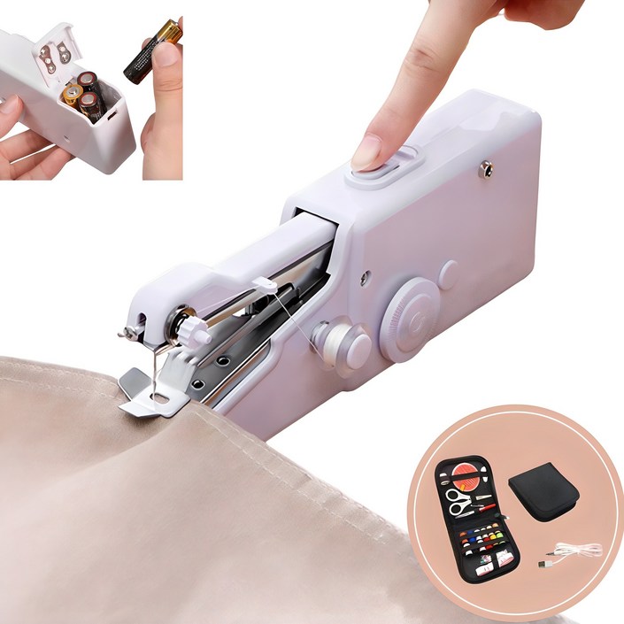 때깔좋은집 핸드 미싱기 휴대용 재봉틀 가정용 자동 USB  반짇고리 세트 고급형  미싱기 미포함
