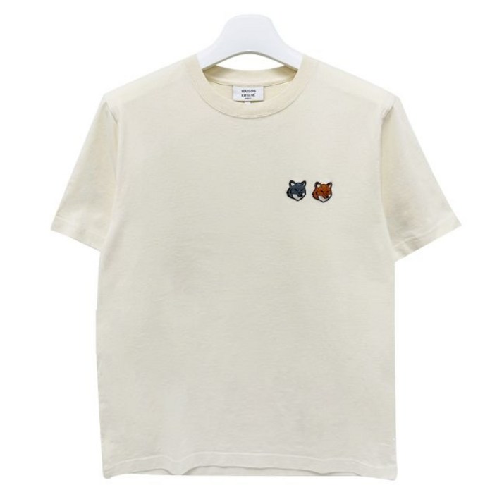 백화점정품 메종키츠네 반팔 티셔츠 25 더블 볼드 폭스 헤드 패치 컴포드 반팔티  라떼 OM011CFKJ0118 P702