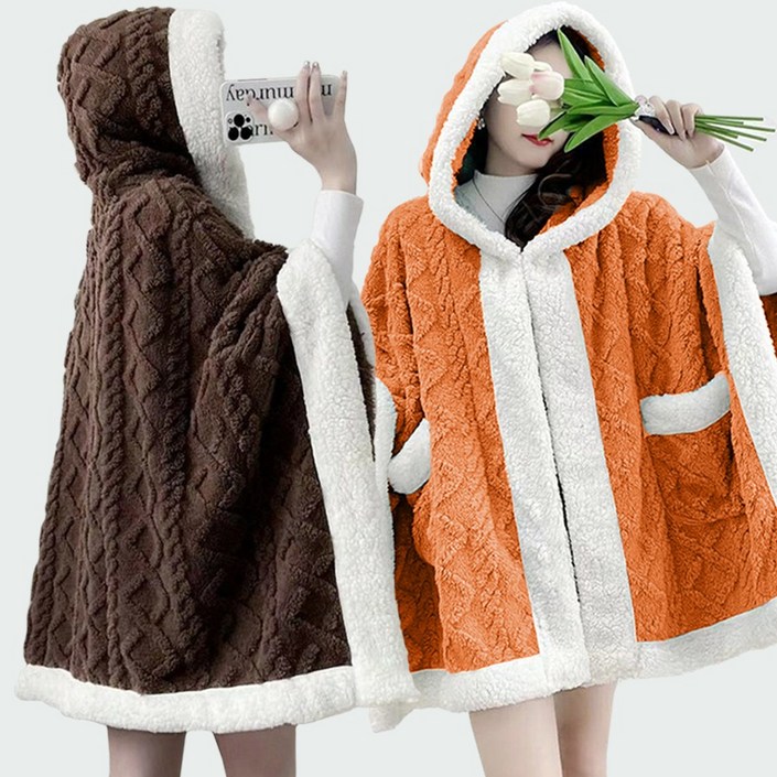 써보니조트라 후드포켓 망토담요 5종 케이프 입는담요 후크 캠핑 망토 겨울블랭킷 학생 사무실 집순이 담요