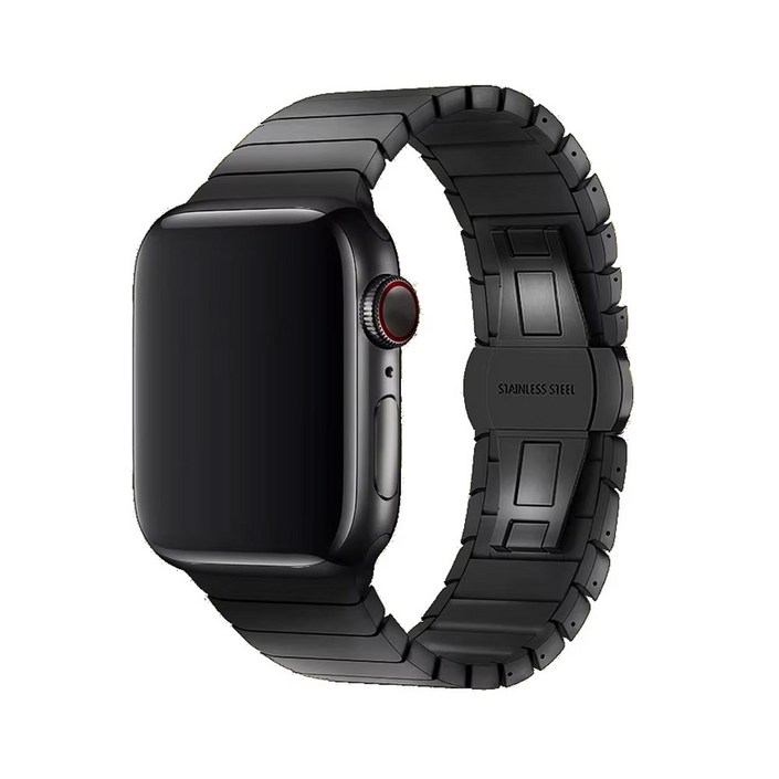 애플워치 호환 링크 브레이슬릿 메탈 스트랩 밴드, 블랙