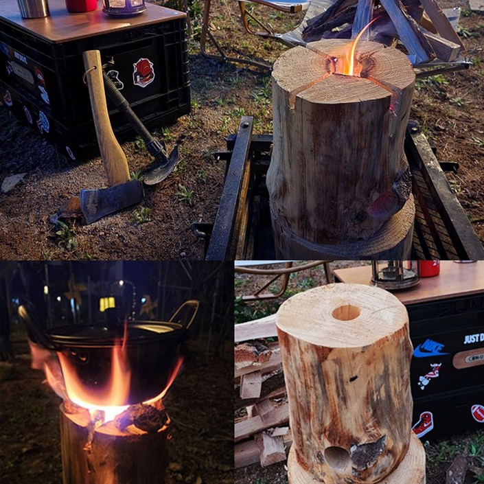 100 잘마른 통나무 장작 소중형 참나무 불멍장작 통나무버너 스토브