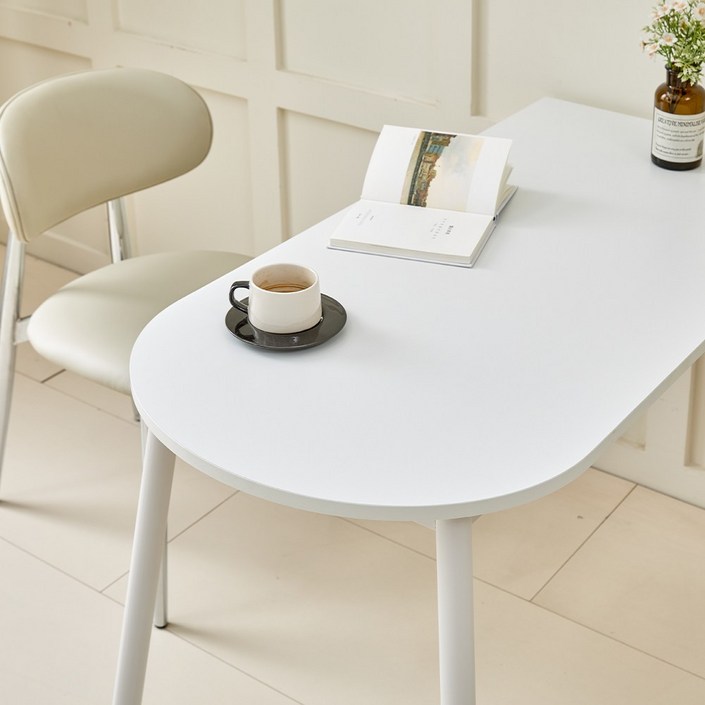 반타원식탁테이블 1000X600 반달형 반원형 DIY식탁, 4인용, 화이트