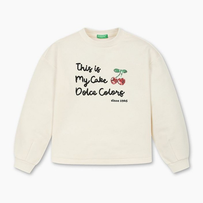 베네통 키즈 체리 스팽글 맨투맨 QATS22561IV