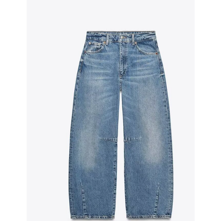 자라청바지 ZARA 자라 미드라이즈 배기 벌룬 진