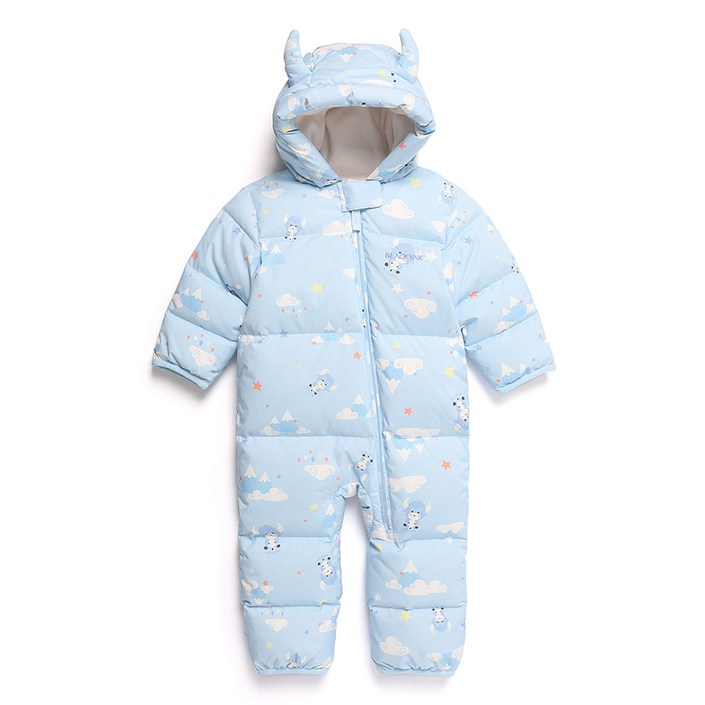 [블랙야크 키즈] 귀여운 전판 그래픽이 매력적인 베이비 다운 우주복! 덕다운 충전재(덕 솜털 80 :깃털 20)를 사용! BKO버트다운우주복 1BKOPW4901 _동아쇼핑점
