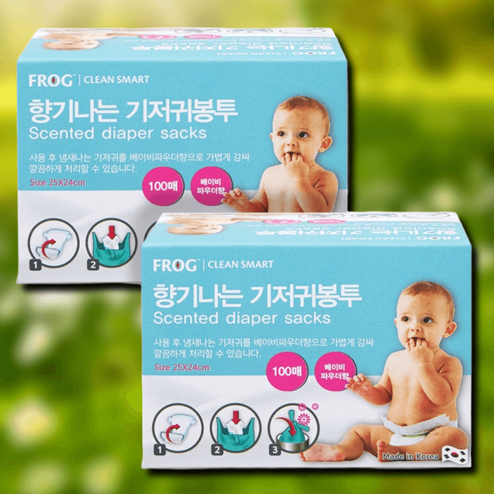 프로그 향기나는 기저귀봉투 베이비파우더향 100p 2개