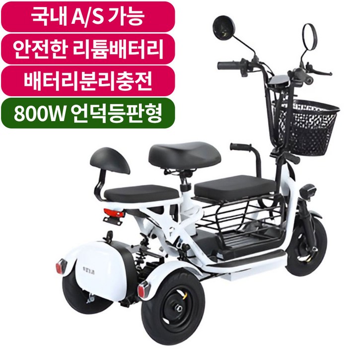 이지라이더EZ Rider 3인용 전동스쿠터 세발 전기자전거 여성 도심 출퇴근 배터리분리충전 완제품출고 접이식스쿠터