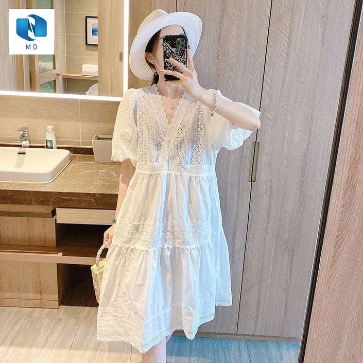 여름 여성  브이넥 쉬폰 여신 패션 코다 디자인