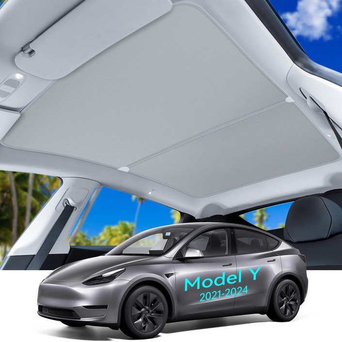 Vihimai테슬라 모델 Y 전용 썬루프 선쉐이드  고온 및 자외선 차단, 프리미엄 방열 소재, 간편 설치Model Y 20212024, 흰색, 1개