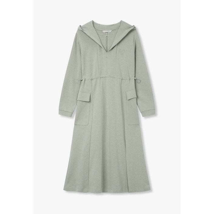 보브 후디드 엠브로이더리 슬릿 롱 원피스 7154337201 뉴코아일산