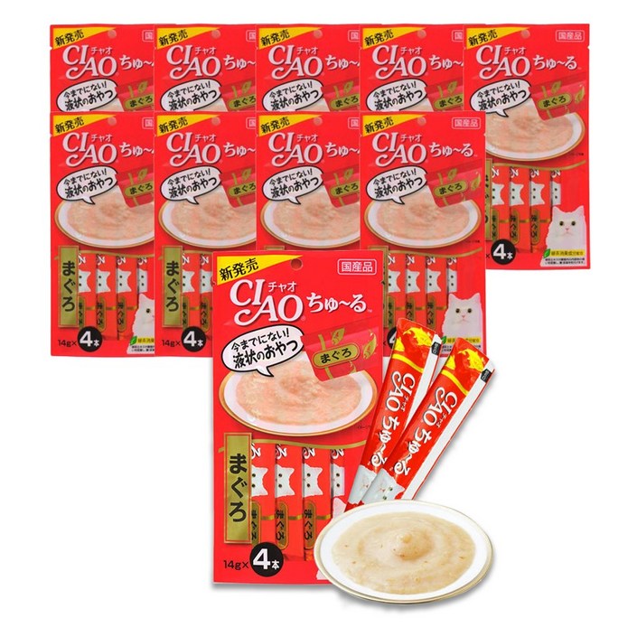 이나바 챠오츄르 14gx4px10개 고양이간식 파우치