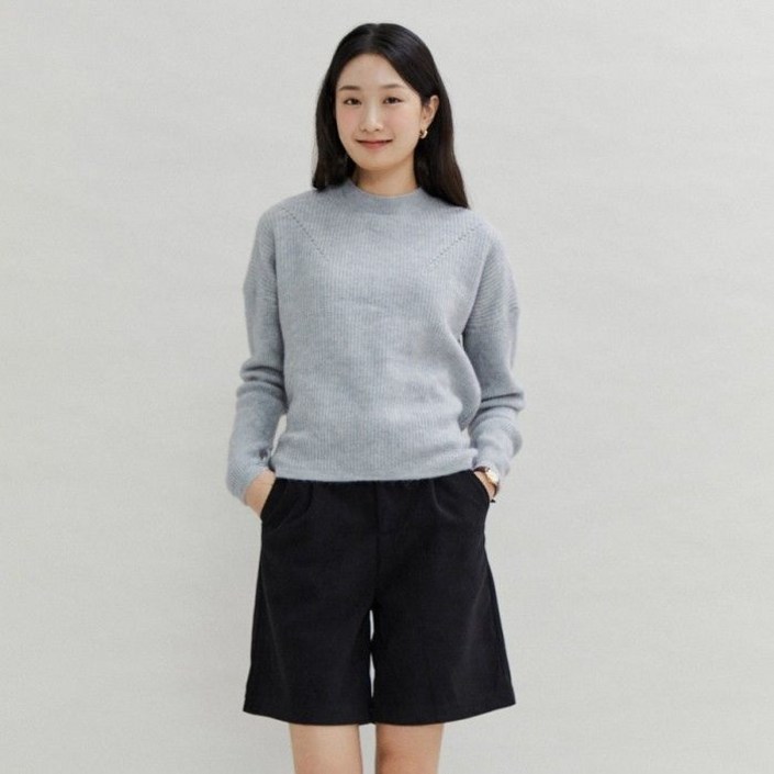 백화점 출고 더틸버리 백 스트링 모크넥 풀오버 니트 TPBN1PO13W