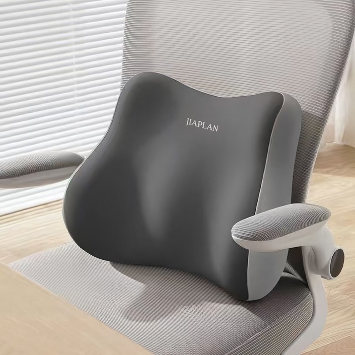 지아플랜 체형 밀착 등받이 허리 쿠션, 믹스그레이