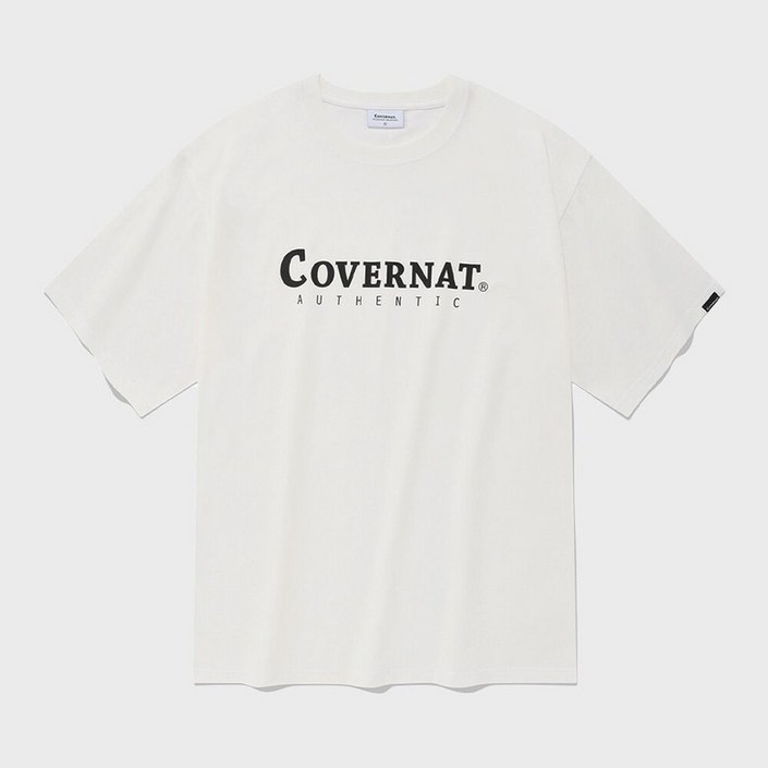 커버낫반팔 커버낫 COVERNAT 반팔 어센틱 로고 티셔츠 화이트