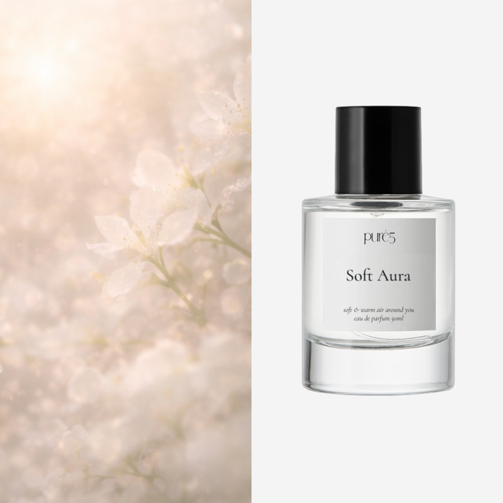 PURE5 뒤돌아보는 잔향 플로럴 머스크 비누향 향수 SOFT AURA