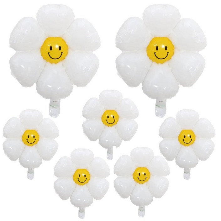 올리브파티 스마일 데이지풍선 소형5P  중형 2P 세트