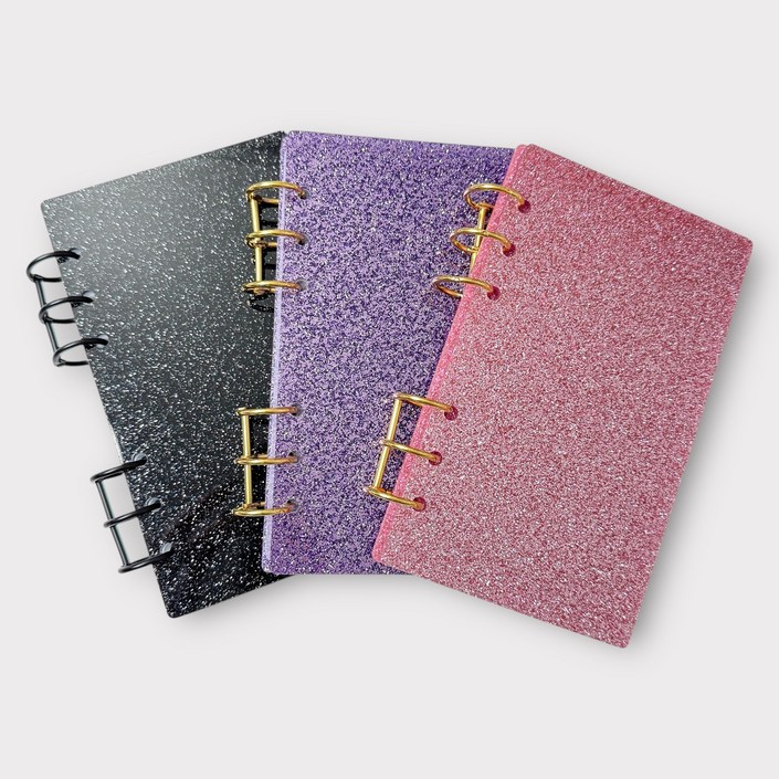 글리터 아크릴 다이어리 커버 A6공, 1개, 핑크