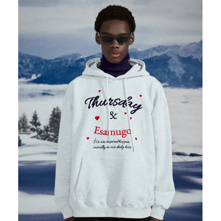 23.65 THURSDAY HOODIE WHITEGREY 5000441375