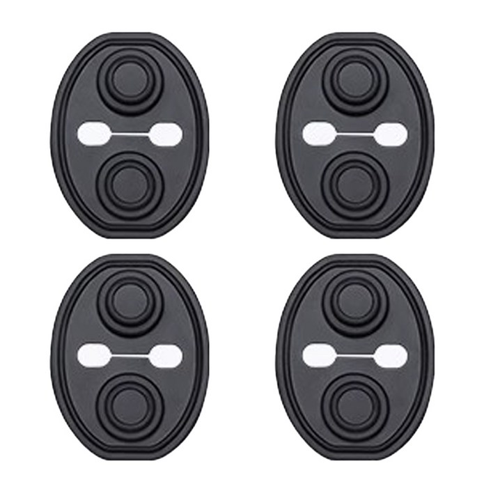 SEAMETAL 업그레이드 자동차 도어락 보호패드 문쾅방지 패드 충격 소음방지 실리콘 쿠션, 4개, 블랙