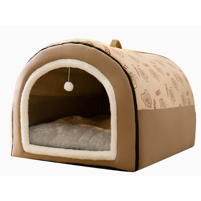 HESUNYI 반려동물 숨숨집 강아지 집, 브라운, 1개