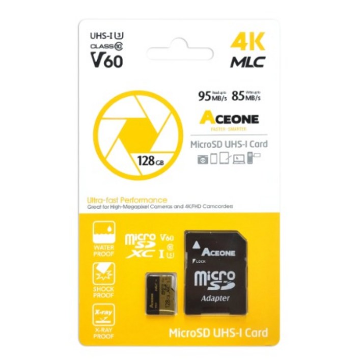 에이스원 MLC 마이크로SD 128GB 4K U3 V60 액션캠 캠코더 MicroSD, 128G 에이스원 MLC 마이크로SD 128GB 4K U3 V60 액션캠 캠코더 MicroSD, 128G