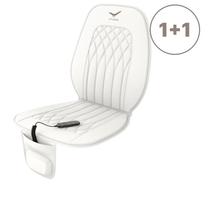 닥터웰 차량용 안마기 1+1 공기압 허리 등 전신 온열 마사지 기계, 자동차안마기(아이보리) 1+1