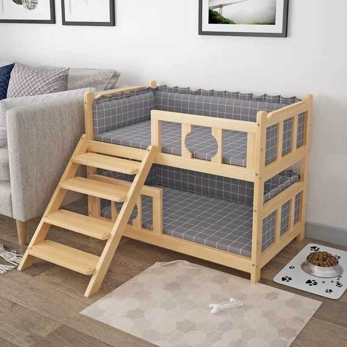 애견 2층침대 원목 집 중형견 반려동물 숨숨집 해먹