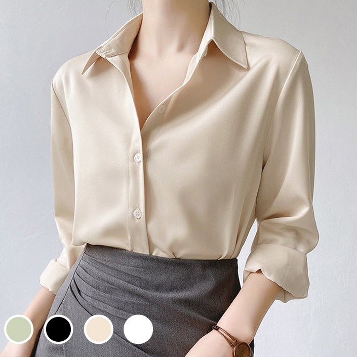 여성 셔츠 링클프리 정장 블라우스 남방 긴팔
