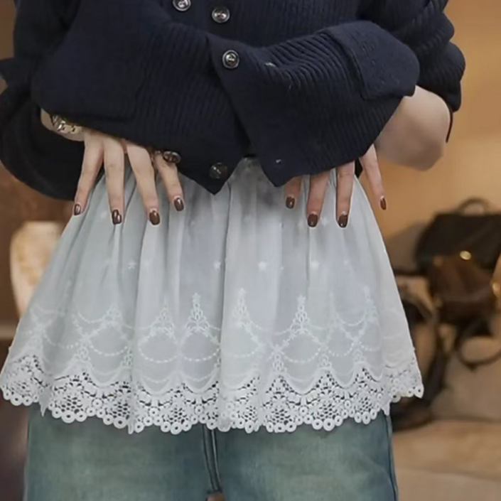 홈앤니드 레이스 레이어드 치마