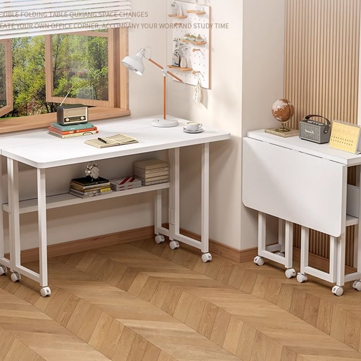 FONOW 접이식 책상 이동식 사무용 책상 테이블 1인 폴딩 테이블