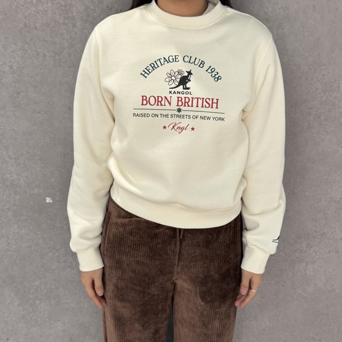 [국내정식매장] 캉골 티셔츠 Kangol 우먼스 헤리티지 클럽 스웨트셔츠 1796 아이보리