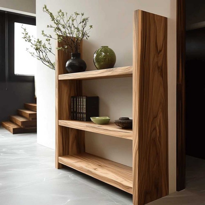 고재선반 엔틱 카페 진열대 수납 정리대 원목 벽선반 클래식 빈티지 인테리어 책장