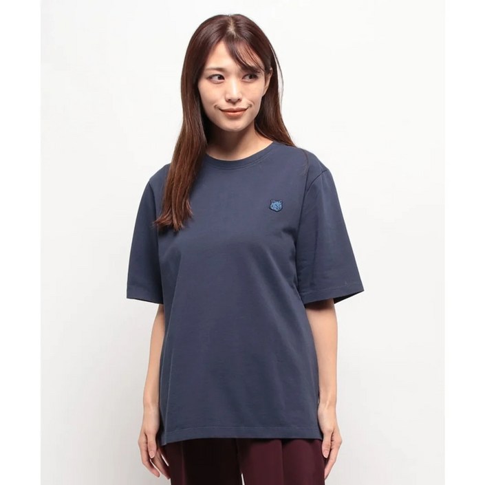 국내공식정품 메종키츠네 여성 반팔티 폭스헤드 패치 컴포트 티셔츠 잉크블루
