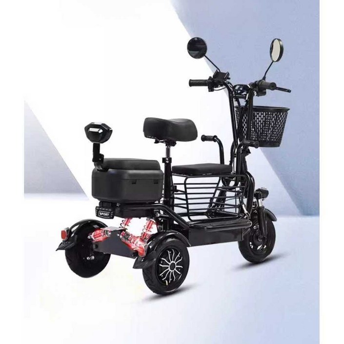 삼륜 스쿠터 세발 오토바이 3륜 삼발이 전동 100km, 1개, 듀얼리튬30A100km3인승