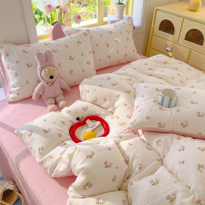 포근달 꽃무늬 캐릭터 목면 이불 고밀도 먼지없는 차렵이불 극세사 사계절 이불