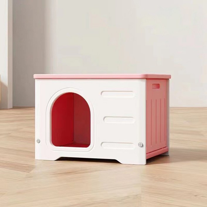 미우프 야외 강아지집 길고양이집 애견 하우스, 핑크, 1개