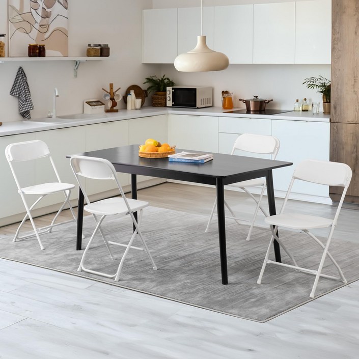 모아니스 플라스틱 접이식 의자, 화이트, 4개