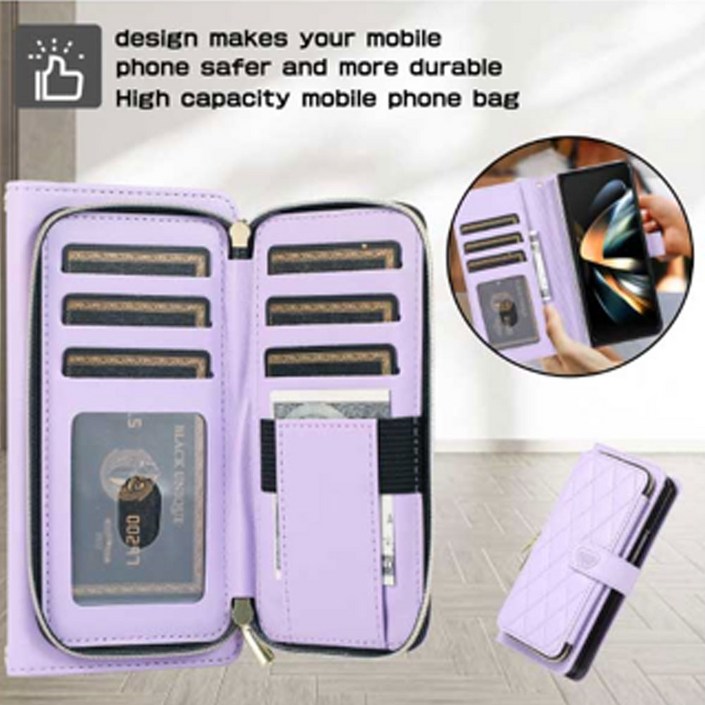 갤 겔럭시 Z폴드7 fold7 폴드7 F966 갤폴드 지폴드 크로스 지퍼 대용량 카드지갑형 가죽 휴대폰 케이스