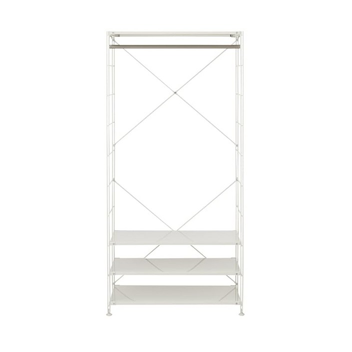 MUJI 무인양품 유닛 선반 워드 로브 세트 라이트 그레이 폭 86×깊이 41×높이 175.5cm 44504734