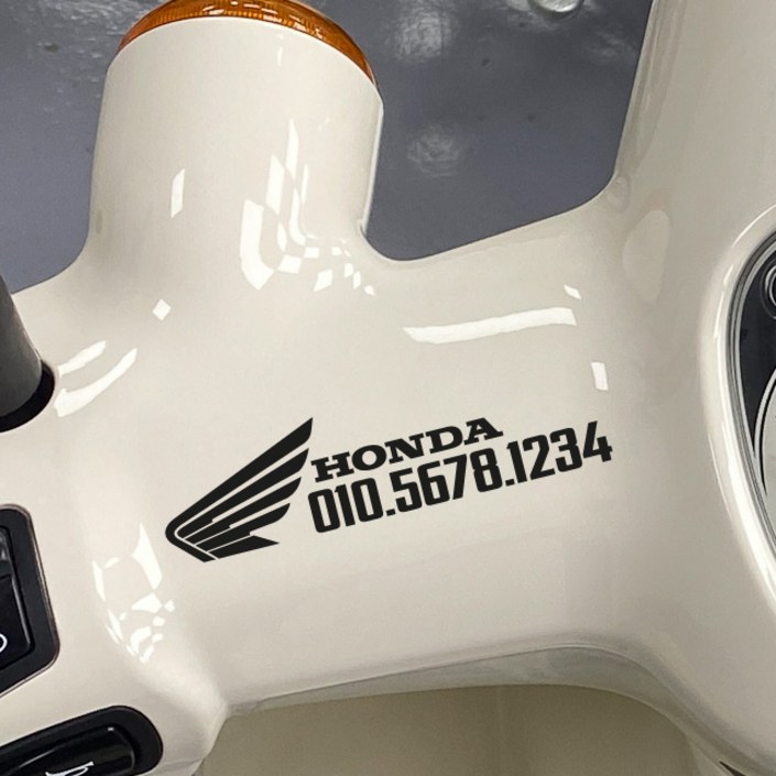 스티커스토어 혼다 오토바이주차번호, 1개, 스몰x검정