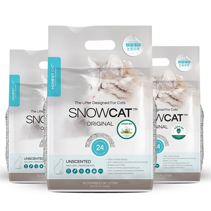 스노우캣 눈꽃모래 시즌2 6kg×3ea 1box, 6kg, 3개