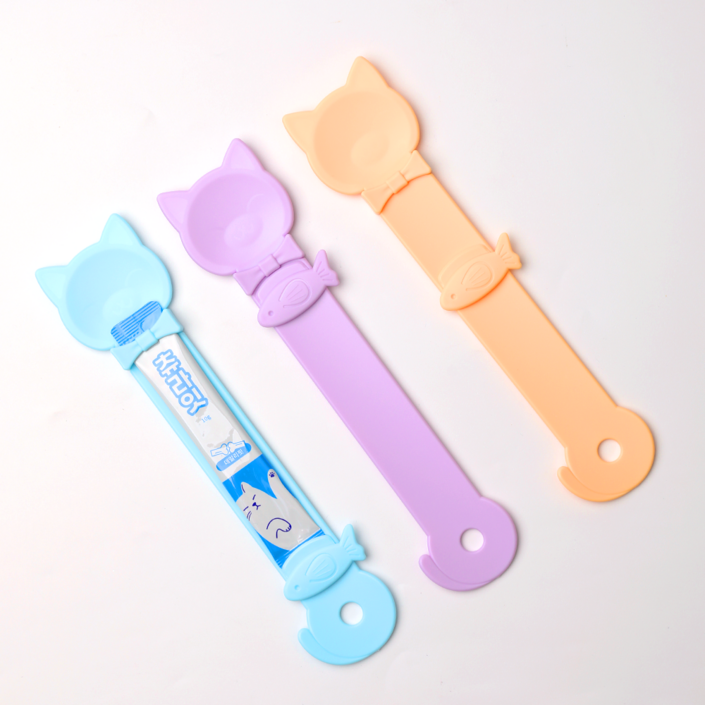 굿포펫 츄르짜개 강아지 고양이 반려동물 스틱 숟가락 츄르 스푼, 1개, 옐로