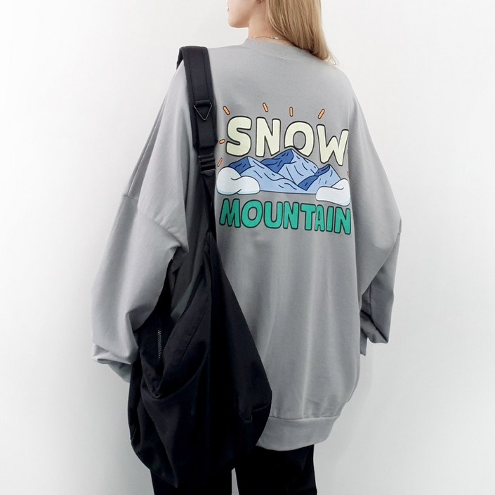 [4XL, 2COLOR] 스노우 박스 맨투맨 55~99까지 빅사이즈 오버사이즈 남여공용 캐주얼 홈웨어 박스맨투맨