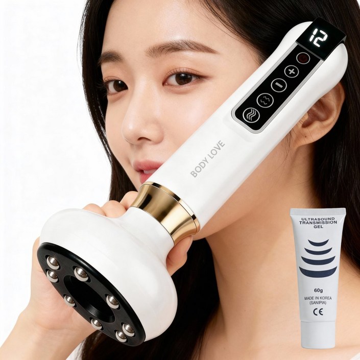 바디사랑 바디케어 괄사 근막 부항 원리 온열 마사지기젤 세트, 아이보리마사지 젤