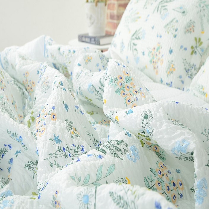 지베누오 국내생산 들꽃 시원한 시어서커 여름 차렵 이불세트