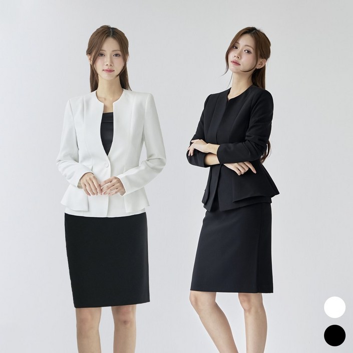 베이직 노카라 여자 정장 셋업 자켓 치마 셋트 면접 [Y날개SET]