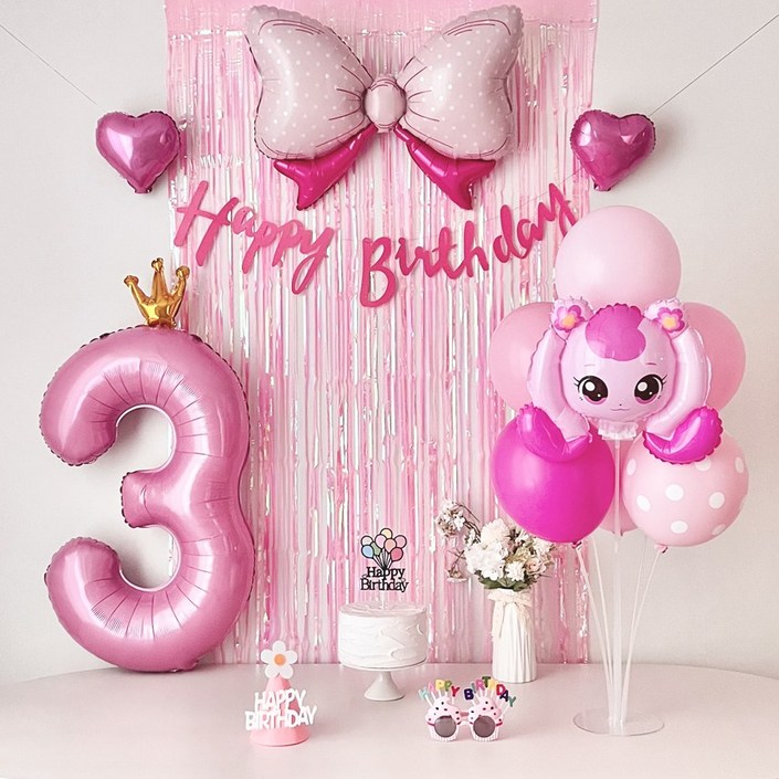 연지마켓 하츄핑 풍선 캐치 티니핑 생일 파티 용품 세트, 1세트 연지마켓 하츄핑 풍선 캐치 티니핑 생일 파티 용품 세트, 1세트