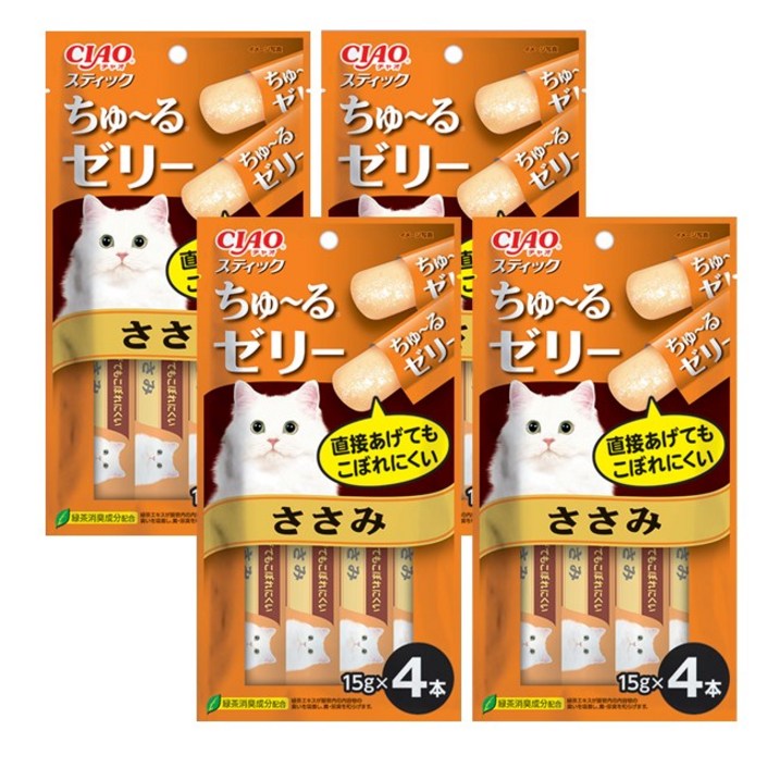 이나바 차오 츄르 고양이 간식, 닭가슴살, 60g, 4개