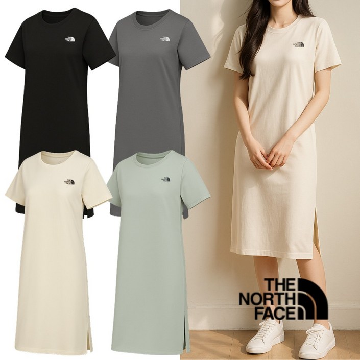 노스페이스 반팔 티셔츠원피스 루즈핏 면원피스