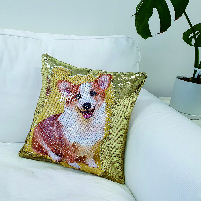 스팽글 쿠션  일반 포토 얼굴 반전 쓸데없는 선물 커스텀 제작 인쇄 솜포함